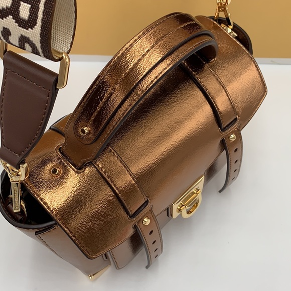 MICHAEL KORS 
Manhattan Medium Top Hand  School Patent Satchel MOCHA COLOR - Picture 11 of 16